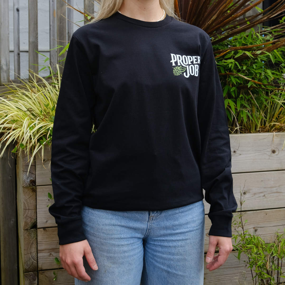 Proper Job long-sleeve t-shirt in black
